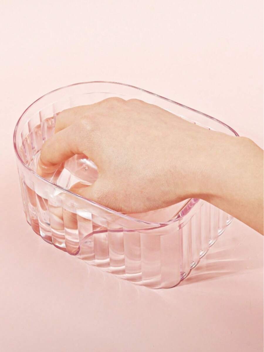 Transparent Acrylic Manicure Soaking Bowl, Nail Polish Remover, Softens Cuticles, Nail Cleaning - Mauve Purple - View 1