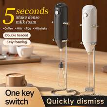 1 pièce Mousseur à lait électrique, mousseur à lait électrique portatif, nécessite 2 piles AA pour fonctionner, convient pour le café, les boissons glacées, le latte, le matcha, le chocolat chaud et plus encore. Mousseur à lait portatif alimenté par batterie - Mousseur à lait portatif noir, convient pour le café - Mousseur à lait portatif, convient pour le latte, mousseur à lait électrique, mini mousseur à lait, convient pour le cappuccino, les boissons glacées, le matcha, le chocolat chaud - Cadeau de cuisine - Multicolore - Voir 3