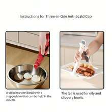 Dụng cụ kẹp 3 trong 1 chịu nhiệt, chống trượt, có thể mở lon, gắp và nâng các món ăn nóng, dụng cụ nhà bếp đa năng, món quà Giáng sinh và Halloween tuyệt vời. - Nhiều màu - Xem 10