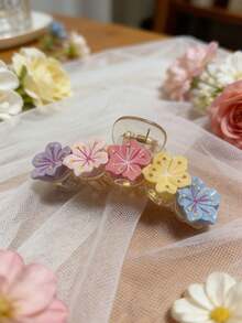 1pc Sakura Casual ABS Plastic Flower Hair Claw Clip, Suitable For Beach Wear And All Seasons - Multicolor - View 11