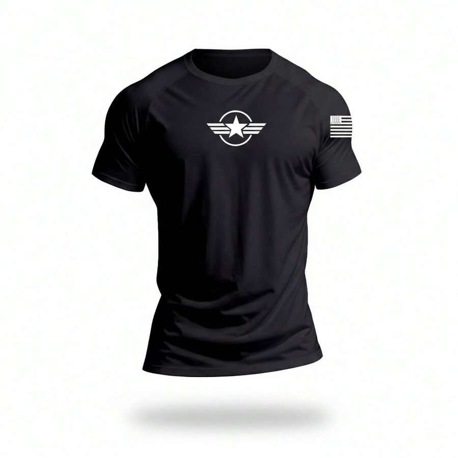 Men's Dry Fit Military T-Shirt BOPE Ghost - Immediate Shipping - MILITARY STAR - Black - View 1