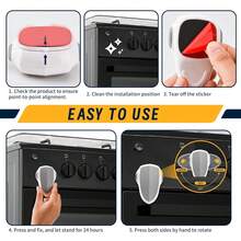 1pc Child Lock, Black Heat-Resistant Material Oven Lock, Easy Installation Without Tools, Prevent Burns For Babies, Suitable For Oven, Kitchen Product - Black - View 10