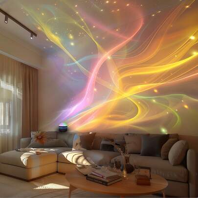 1pc USB Powered Northern Lights Projection Lamp With Remote Control - Multiple Lighting Effects, Black Shell. Very Suitable For Use In Bedrooms, Camping Trips, And Wedding Decorations. Easter Gift. The Ideal Holiday Birthday Gift. USB Light Compatible With Laptop, USB Interface Electronic Lamp, Computer Accessories, USB Gadgets.