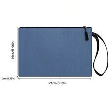 1个简约蓝色大容量铅笔盒，多功能铅笔盒，学习用品，铅笔袋，化妆包，办公用品，返校礼物，返校季，文具，多功能铅笔袋，文具收纳袋 - 筆袋 - 查看 6