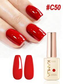 12毫升红色凝胶指甲油，可卸除，UV/LED灯适用，适合美甲设计、美甲沙龙DIY，简约风格，适合所有肤色 - 紅色 - 查看 1