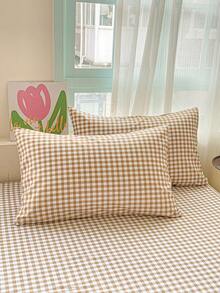 2 件 100% 涤纶格子双面枕套（不含内枕），可机洗，适合所有季节 - 彩色 - 查看 7