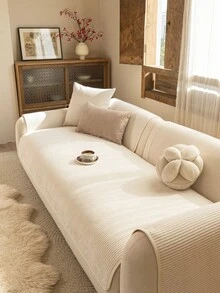 1 chiếc vỏ đệm sofa vải chenille dày dặn, màu trơn, chăn sofa dày, bọc sofa toàn diện, bảo vệ sofa, tăng tính trang trí, đơn giản và thanh lịch, màu trơn, bền, chống trầy xước do thú cưng, thoải mái, dễ vệ sinh, giặt tay/máy/giặt khô, phù hợp với sofa 1-4 chỗ, dùng được cả bốn mùa - Màu be - Xem 3