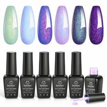 Beetles Pearl Gel Nail Polish, 6 Colors Shimmer Pearl White Pink Purple Mermaid Nail Drawing Spring Gel Polish - 6 Colors Kaleido Galaxy - 查看 8