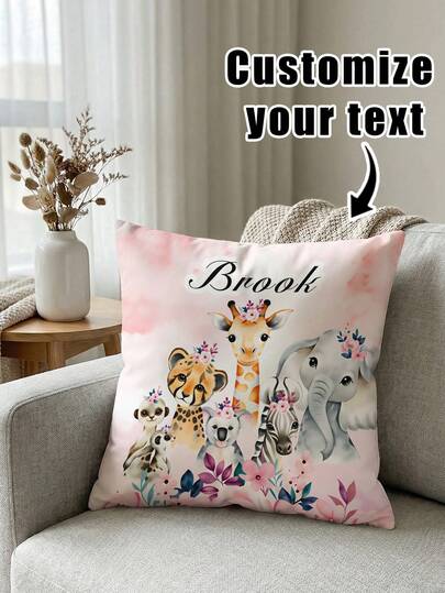 1 pieza Funda de cojín personalizada con nombre/foto impresa, regalo conmemorativo de boda, decoración del hogar, impresión de un solo lado, sin relleno