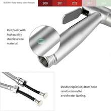 Handheld Toilet Bidet Sprayer For Toilet-Adjustable Water Pressure Control With Bidet Hose For Feminine Wash, Stainless Steel Brushed Bidet Faucet Cloth Diaper - (Boxed) - View 4