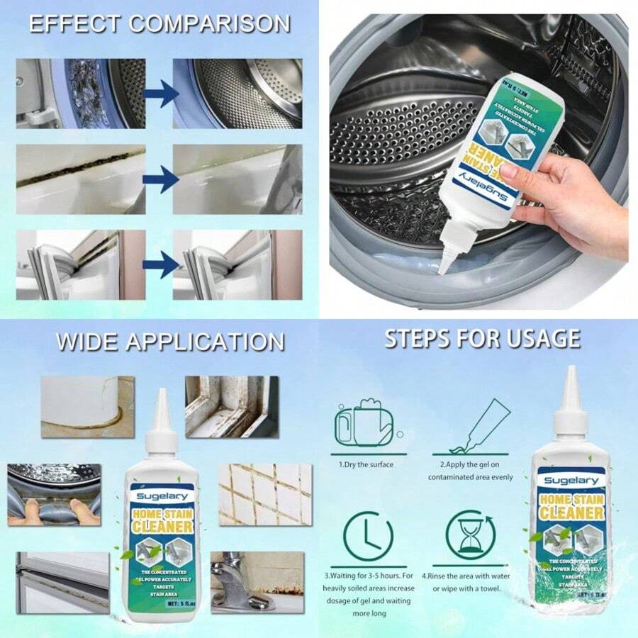 Sugela  Sain Cleaner 5 Fl Oz  Sain Cleaner Gel For Ashing Hine Home Sain Cleaning Gel For Frie Ile Grou Sink And Baoom Use - 5 液體盎司裝,1 瓶 - 查看 1