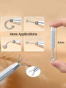 马蹄形鼻环（含可替换锆石）、内螺纹心形星形鼻环、不锈钢唇环、眉环、耳廓环、耳钉等穿刺饰品 - 彩色 - 查看 12