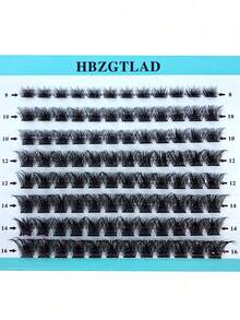 8 hàng 96 miếng mi giả dạng chùm phân đoạn hỗn hợp, hộp màu xanh dương, dày, độ cong C D, kiểu 3D, mềm mại, dạng quạt, phong cách Manga, tự nối mi. - C - Xem 7