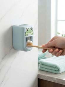 1 cái dụng cụ bóp kem đánh răng tự động hình hoạt hình gắn tường, phụ kiện phòng tắm chống thấm nước, giá đỡ bàn chải đánh răng, dụng cụ nhà tắm - nhiều màu - Xem 6