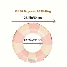 1 chiếc phao bơi bơm hơi sọc 90#, thiết kế treo dưới cánh tay, kiểu viền lượn sóng, thích hợp cho bãi biển tại nhà, tiệc bể bơi, phao bơi có thể xếp chồng lên nhau. - hỗn hợp - Xem 5