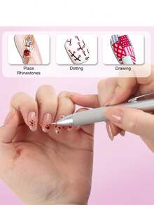 5/6 In 1 Professional Multi-Head Nail Art Dotting Pen, Suitable For Painting, Striping, Dotting, Glitter Nail Art, Pressure Activated, Ideal For Nail Technicians And Beginners - Multicolor - View 6