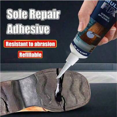 Multi-Purpose Shoe Sole Repair Glue - Durable, Flexible, Waterproof, Suitable For All Shoes, Strong Bonding, Wear-Resistant, Black Gel Sealant