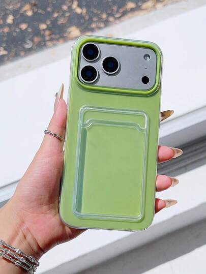 New Card Holder Protective Case Compatible With IPhone 15, 17 Pro Max, 14 Pro, 13, 8, 7, XS, 11, Transparent Silicone Anti-Drop Cover