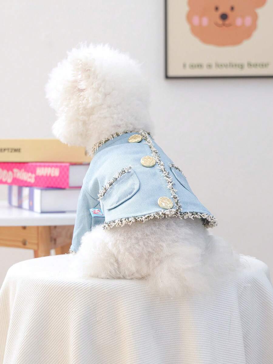 PETCIRCLE 1pc Pet Clothes, Dog Apparel, Two-Leg Jacket For Small Dogs, Fragrant Wind Coat