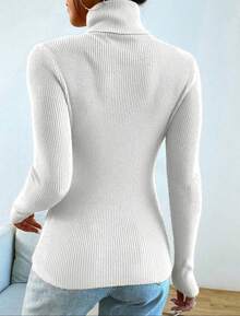 Cacharrel Women's Trico Tricot High Neck Long Sleeve Blouse - 雪 - 查看 2