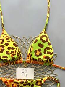 2025 Women's Sexy Leopard Print Bikini 2-Piece Swimwear Vacation Beach Summer - Orange - View 5