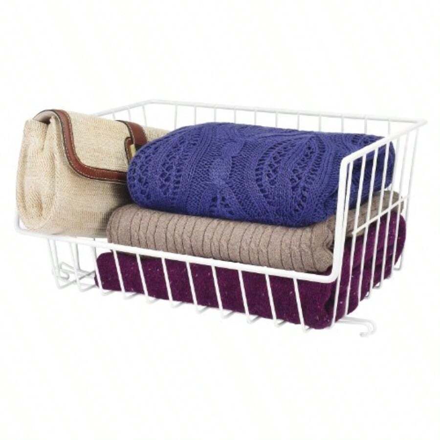Whitmor 6450-1589-6 Wire Stackable Basket White - blanco - Ver 1
