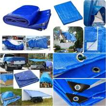 Lona Multiusos Azul Impermeable Resistente Con Ojales De 3x3 metros, - B - Ver 1