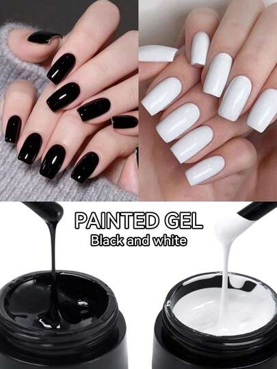 AiFer 8毫升/支 黑白免擦拭可卸甲油胶入门套装，四季皆宜，两种颜色可选