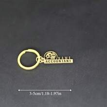Customized Stainless Steel Calculator Keychain - Personalized Plaque With Accounting Design, Fashionable Metal Keychain - Multicolor - View 4