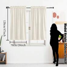 Bộ 2 rèm cửa nhỏ bằng nhung màu be cao cấp kiểu Châu Âu COSENNATUR, thiết kế có khe luồn thanh treo, cản sáng cao, cách âm, cách nhiệt, làm tối phòng, bảo vệ sự riêng tư, vải mềm mại, co giãn tốt, bền, có thể giặt, phù hợp cho phòng ngủ, phòng khách, phòng ăn, nhà bếp, văn phòng, tủ quần áo, định lượng 220gsm, thích hợp cho Halloween. - Màu be - Xem 13