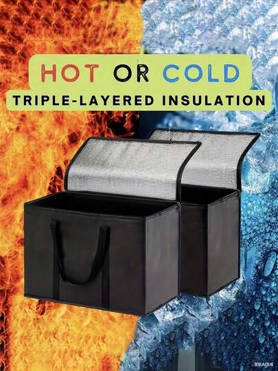 1 túi giữ nhiệt dung tích lớn, túi mềm cách nhiệt gấp gọn, tái sử dụng được, nhẹ và bền, có khóa kéo, túi mua sắm cách nhiệt cỡ lớn, thích hợp để vận chuyển đồ nóng/lạnh, thích hợp cho mua sắm/cắm trại/tiệc tùng, túi cách nhiệt cầm tay bằng giấy bạc, túi đá làm lạnh ô tô, túi giữ nhiệt đựng thức ăn trưa, đồ dùng du lịch ngoài trời thiết yếu.