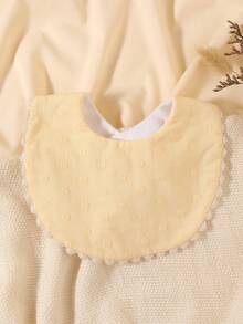 嬰兒花卉刺繡圍兜 - 杏色 - 查看 8