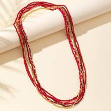 1 pieza Cadena/Pulsera/Cadena para el Body bohemia de cuentas de semilla de 5 colores en combinación aleatoria, moda para mujeres - Cadena elástica en la cintura. - Ver 6