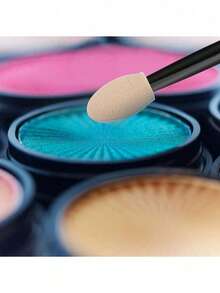 50pcs Double-Ended Sponge Magic Wands Gradient Nail Brushes, Finger Clips, Diamond Brushes, Disposable Double-Headed Eyeshadow Brushes, Eye Makeup Tools, Nail Art Tools - Multicolor - View 6