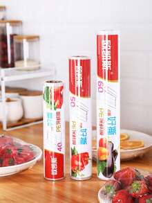 Màng bọc thực phẩm dạng cuộn có nắp bảo quản, màng bọc thực phẩm không cần xé tay, màng bọc trái cây. - Xem 2