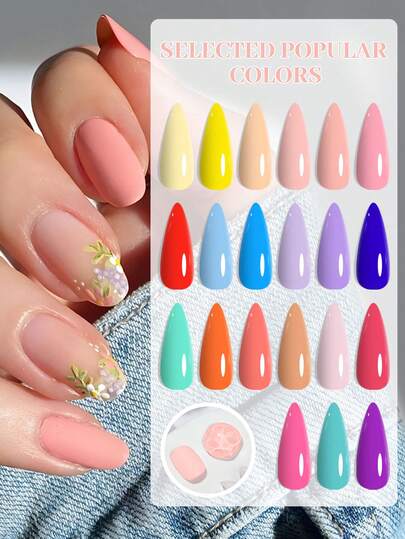 VOKY 7件套彩色凝胶指甲油，适合所有季节，多色凝胶指甲油浸泡式LED凝胶指甲油，适合美甲艺术