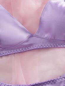 Bộ đồ lót gợi cảm, quyến rũ dành cho nữ, gồm áo ngực và quần lọt khe. - Màu Lilac Tím - Xem 4