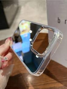 银色镜面手机壳，兼容 17 Pro Max/17 Pro/17 Air/17/16 Pro Max/16/16 Pro/16 Plus/15/15 Pro Max/15 Pro/15 Plus/11/12/13/14 Pro Max/XS/XR/11 Pro Max/12 Pro/12 Pro Max/13 Pro/13 Pro Max/7 Plus/14 Pro/14 Pro Max/14 Plus，简约创意硬质保护壳 - 銀色 - 查看 3