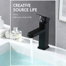 家用冷热水控制水龙头，纤薄设计，350克，现代简约风格，带防溅罩 - 彩色 - 查看 2