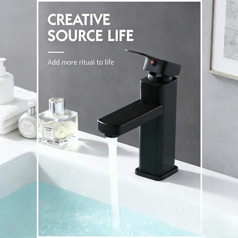 家用冷热水控制水龙头，纤薄设计，350克，现代简约风格，带防溅罩