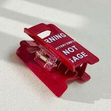 1pc Of Lady'S Over-Stimulated Warning Sign Hair Claw Clip, Please Do Not Approach Sign Hair Claw Hair Clip, Fun Yellow Hair Clip Is Suitable For Creating Thick, Flamboyant Styles - Multicolor - View 6