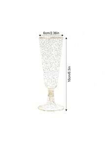 20/10 piezas Copas de champán reutilizables de 150ml, adecuadas para fiestas, reuniones, bebidas frías, cumpleaños, San Valentín, bodas y eventos grandes - multicolor - Ver 5