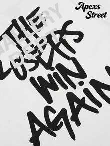 Gallery T-Shirts Are Made From 220g Pure Cotton And Feature A Stylish Print. The Minimalist Design Blends Retro Casual And Hip-Hop Styles, Making Them Ideal For Outdoor Leisure, Family Gatherings, And Meals With Friends. - 白色3 - 查看 5