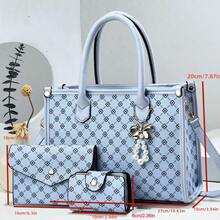 M MENGYISCC 3pcs New Fashion Women Handbag Set, High-End Tote Bag, Large Capacity Shoulder Bag, Suitable As Mother's Day Gift - Pink - View 2