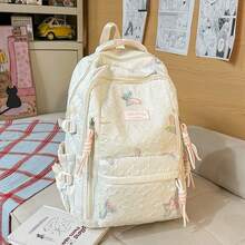 1pc New Stylish Fresh & Sweet Rhombus Butterfly Backpack, Lightweight Large Capacity Backpack For Middle/High School Students, Fashionable Laptop Bag, Travel Bag - Diamond Pattern Butterfly Backpack - View 15