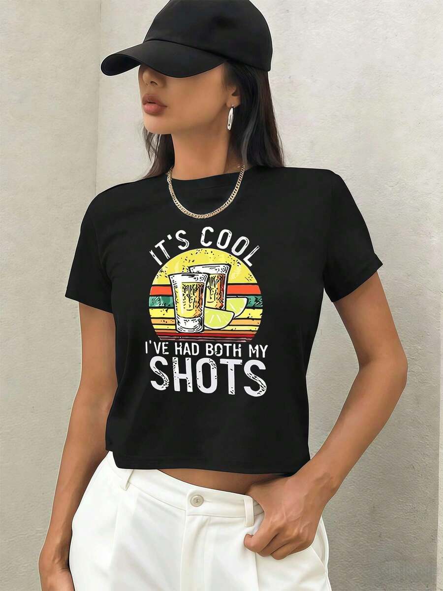 Camisetas femininas - Preto - Ver 1