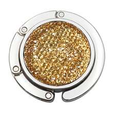 1PC Round Rhinestone Foldable Bag Hanger, Table Edge Purse Hook, Creative Portable Handbag Holder, Fashion Bag Accessory Ornament - View 15
