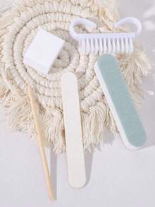 10/5件套指甲和足部护理套装，迷你指甲锉和橙木指甲棒套装，双面指甲锉，木制指甲推，指甲清洁工具，指甲棒，美甲刷，DIY美甲护理用品 - 彩色 - 查看 8