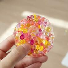 Colorful Crunchy Bead Stress Relief Toy – Squeeze Squishy Sensory Fidget Ball - Multicolor - View 1