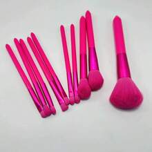 Bộ 10 cọ trang điểm, bao gồm cọ phấn phủ, cọ tạo khối, cọ má hồng, cọ nền, cọ phấn mắt, cọ che khuyết điểm, dụng cụ trang điểm. - Màu Hồng Tươi - Xem 5